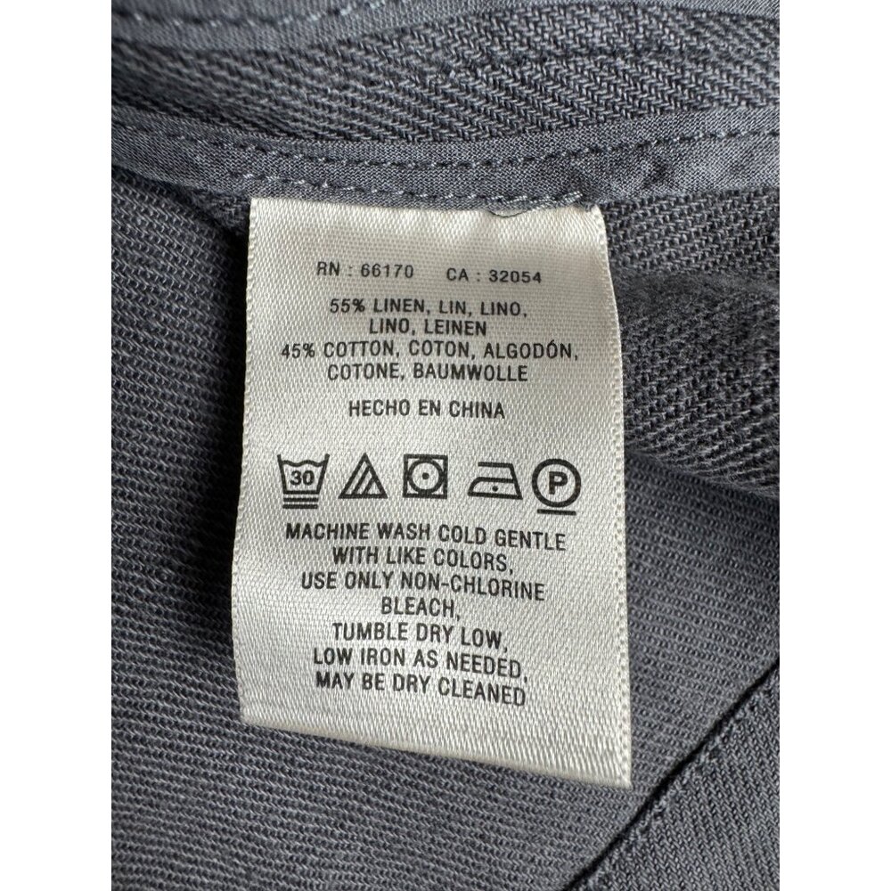 Anthropologie M & Eve Womens Gray Linen-Blend Mini Skirt W/Button Accents Sz 12 - Picture 6 of 13